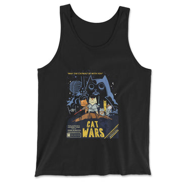 Cat Wars - May The Cat Mint Be With You Men/Unisex Tank in Black color